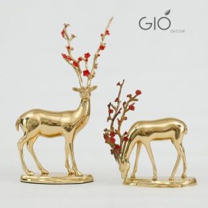 Decor để bàn cao cấp ( tượng đôi hươu mạ vàng )– BJ0729B