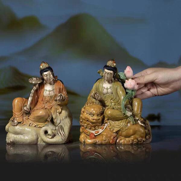 Tượng Văn Thù Phổ Hiền Bồ Tát - D04